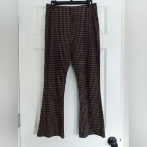 Urban Outfitters brown plaid flare pants